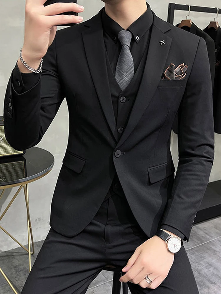 Мужской свадебный костюм Slim Fit из полиэстера в корейском стиле: модный, повседневный, деловой, для свадебных церемоний
Мужской свадебный костюм Slim Fit из полиэстера в корейском стиле: модный, повседневный, деловой, для свадебных церемоний