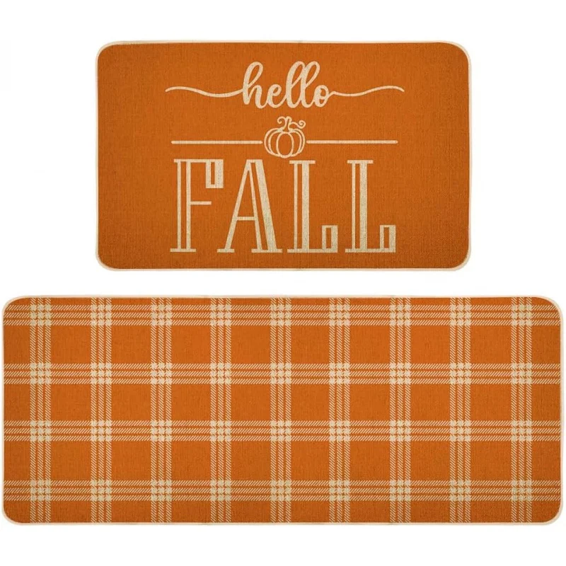 Autumn Decoration Thanksgiving Pumpkin Style Kitchen Floor Mat 2-piece Set, Non slip Washable Door Mat
Autumn Decoration Thanksgiving Pumpkin Style Kitchen Floor Mat 2-piece Set, Non slip Washable Door Mat