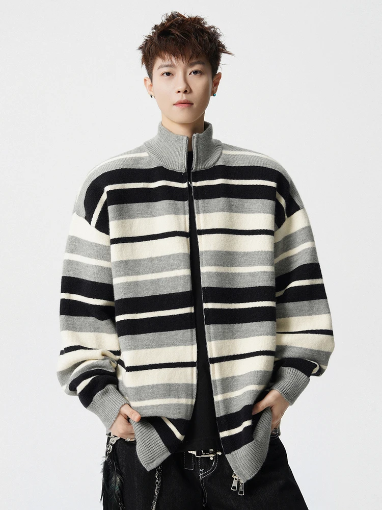 Мужской вязаный кардиган свободного кроя Dopane в полоску, с открытым передом, теплый зимний свитер из смесового полиэстера, с длинными рукавами и воротником-стойкой
Мужской вязаный кардиган свободного кроя Dopane в полоску, с открытым передом, теплый зимний свитер из смесового полиэстера, с длинными рукавами и воротником-стойкой