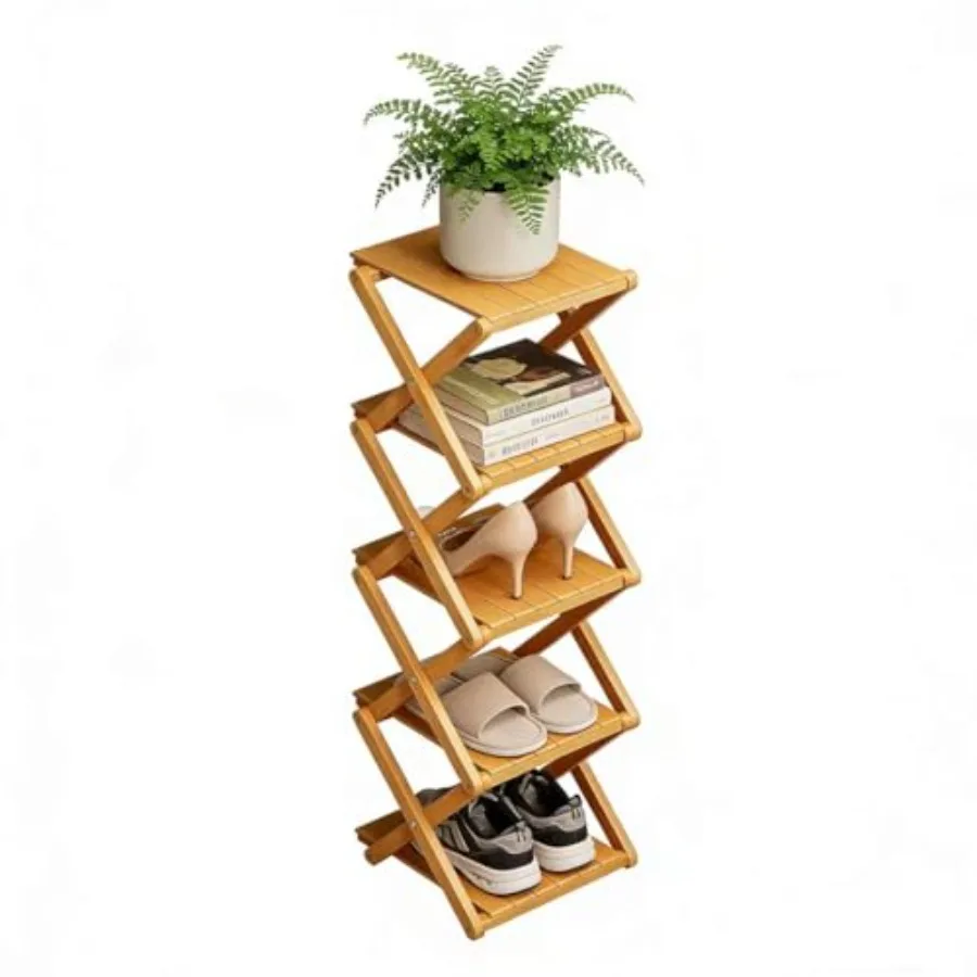 Bamboo Shoe Rack - No Assembly Required, Tall Narrow Foldable Shoe Organizer, Space-Saving Multifunctional Shelf for Entryways,
Bamboo Shoe Rack - No Assembly Required, Tall Narrow Foldable Shoe Organizer, Space-Saving Multifunctional Shelf for Entryways,