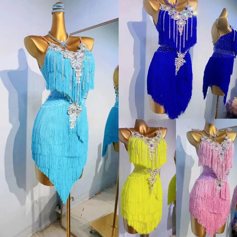 Customized Deep V Sequin Fringe Skirt Latin Dance Dress for Women Adult Salsa Balloom Dance Competition Performance Costume Suit
Customized Deep V Sequin Fringe Skirt Latin Dance Dress for Women Adult Salsa Balloom Dance Competition Performance Costume Suit