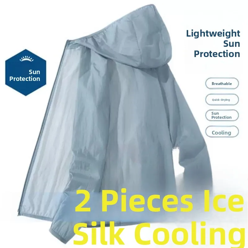 Men's Casual Sportswear Ice Silk UV Protection Shirt Loose Fit Long Sleeve Hooded Zipper Closure Thin Model for Summer Leisure
Men's Casual Sportswear Ice Silk UV Protection Shirt Loose Fit Long Sleeve Hooded Zipper Closure Thin Model for Summer Leisure