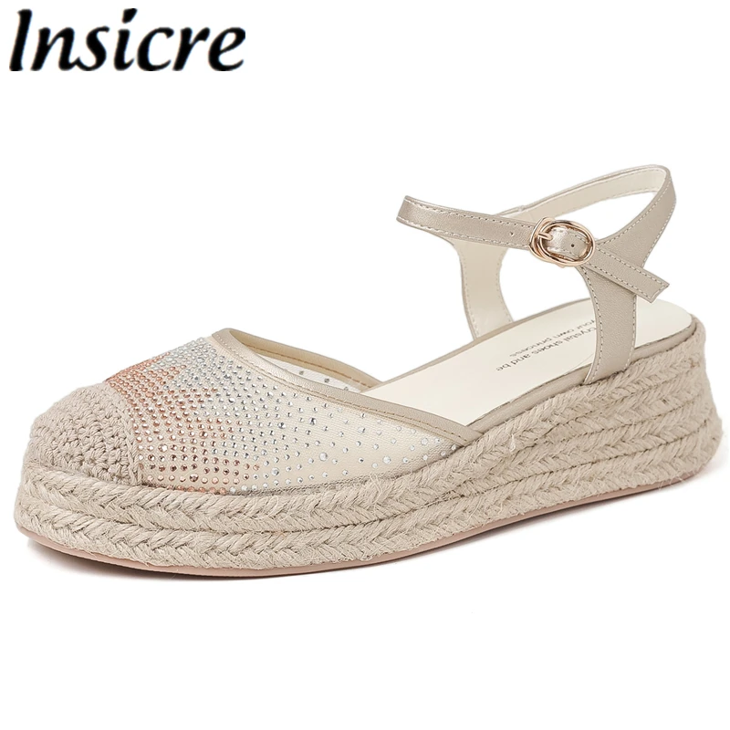 Insicre 2026 Fashion Women's Sandals Rhinestone Hotfix Mesh Round Toe Wedges Buckle Handmade Summer Shoes Platform
Insicre 2026 Fashion Women's Sandals Rhinestone Hotfix Mesh Round Toe Wedges Buckle Handmade Summer Shoes Platform