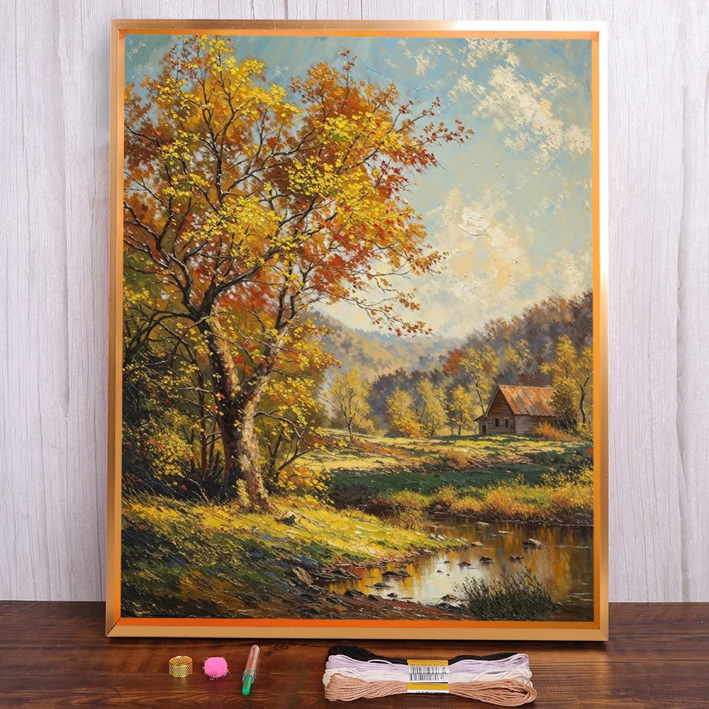Landscape Autumn Tree Pre-Printed 11CT Cross-Stitch Set Embroidery Needlework Hobby Craft Handicraft Gift Room Decor Package
Landscape Autumn Tree Pre-Printed 11CT Cross-Stitch Set Embroidery Needlework Hobby Craft Handicraft Gift Room Decor Package