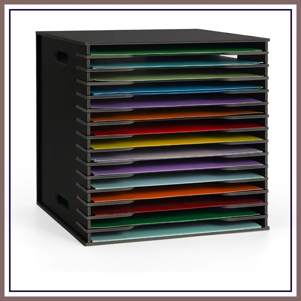 15-Slot Desktop Scrapbook Paper Organizer, 12x12 File Sorter Storage Rack - Black
15-Slot Desktop Scrapbook Paper Organizer, 12x12 File Sorter Storage Rack - Black