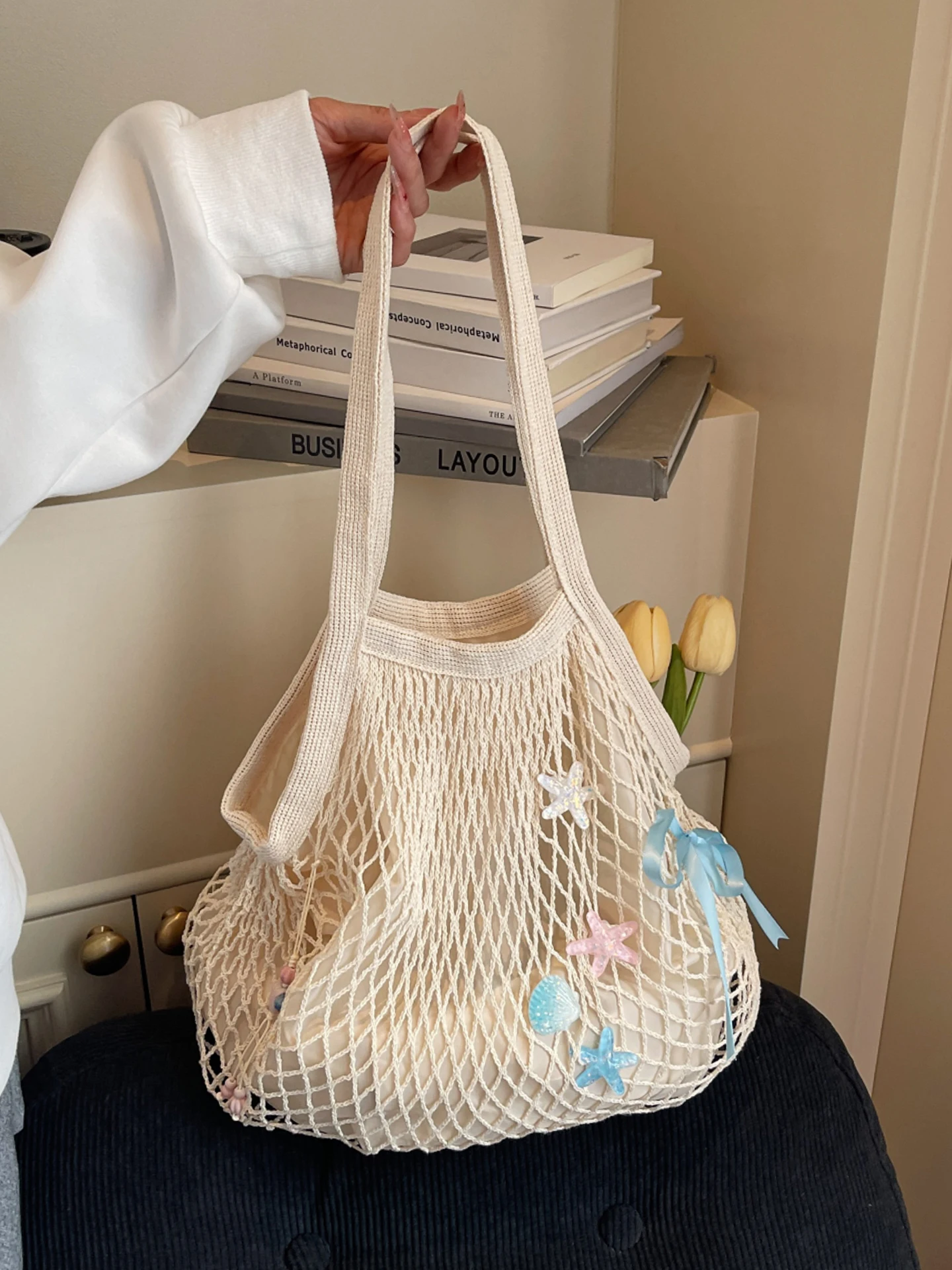 Summer Loose Feeling Large Capaci Net ket Bag Women's 2026 New Lightweight Versatile Single oulder Beach Bag
Summer Loose Feeling Large Capaci Net ket Bag Women's 2026 New Lightweight Versatile Single oulder Beach Bag