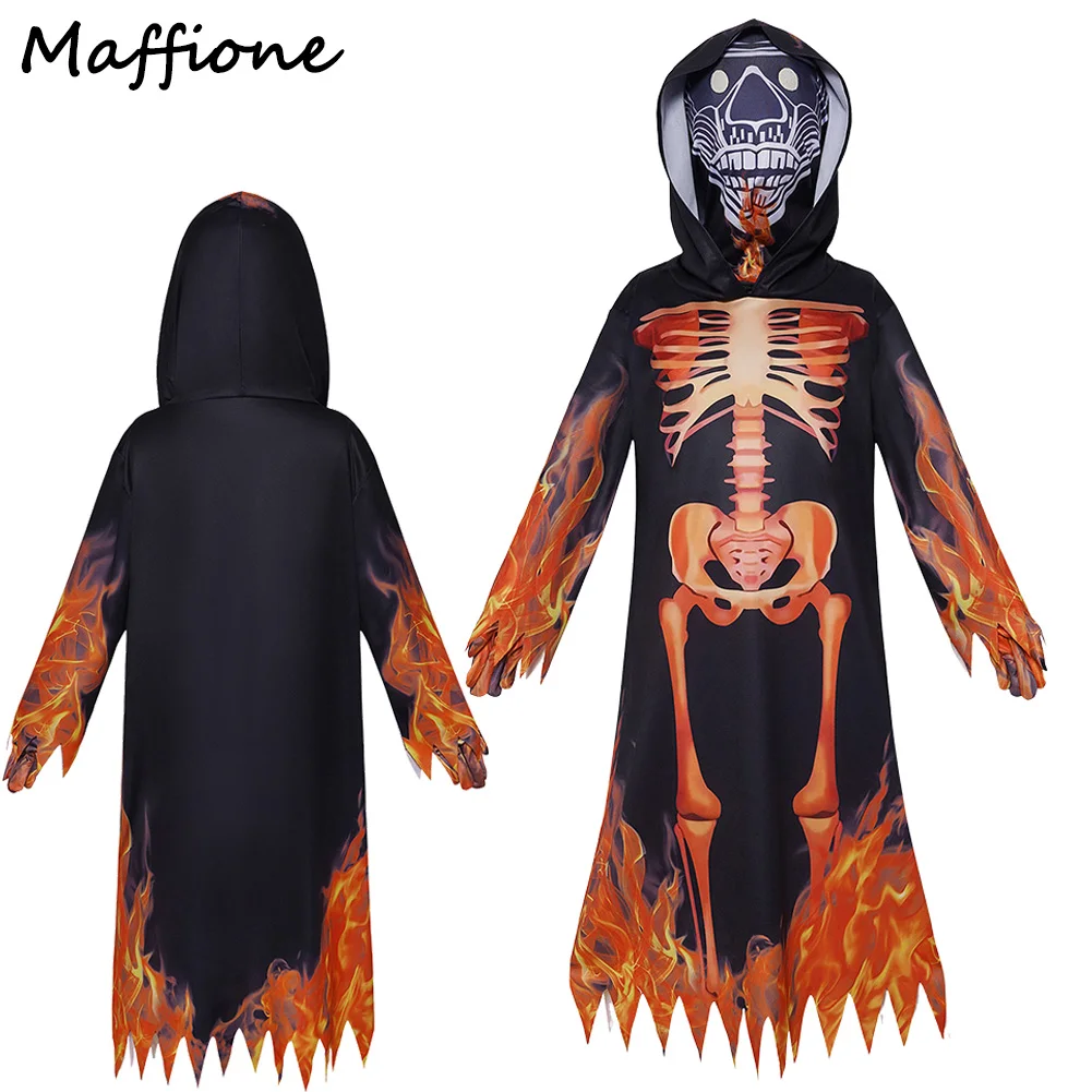 Kids Boys Girls Fire Flame Skull Cosplay Jumpsuits Masks Costume Children Child Roleplay Clothing Male Disguise Halloween Suits
Kids Boys Girls Fire Flame Skull Cosplay Jumpsuits Masks Costume Children Child Roleplay Clothing Male Disguise Halloween Suits