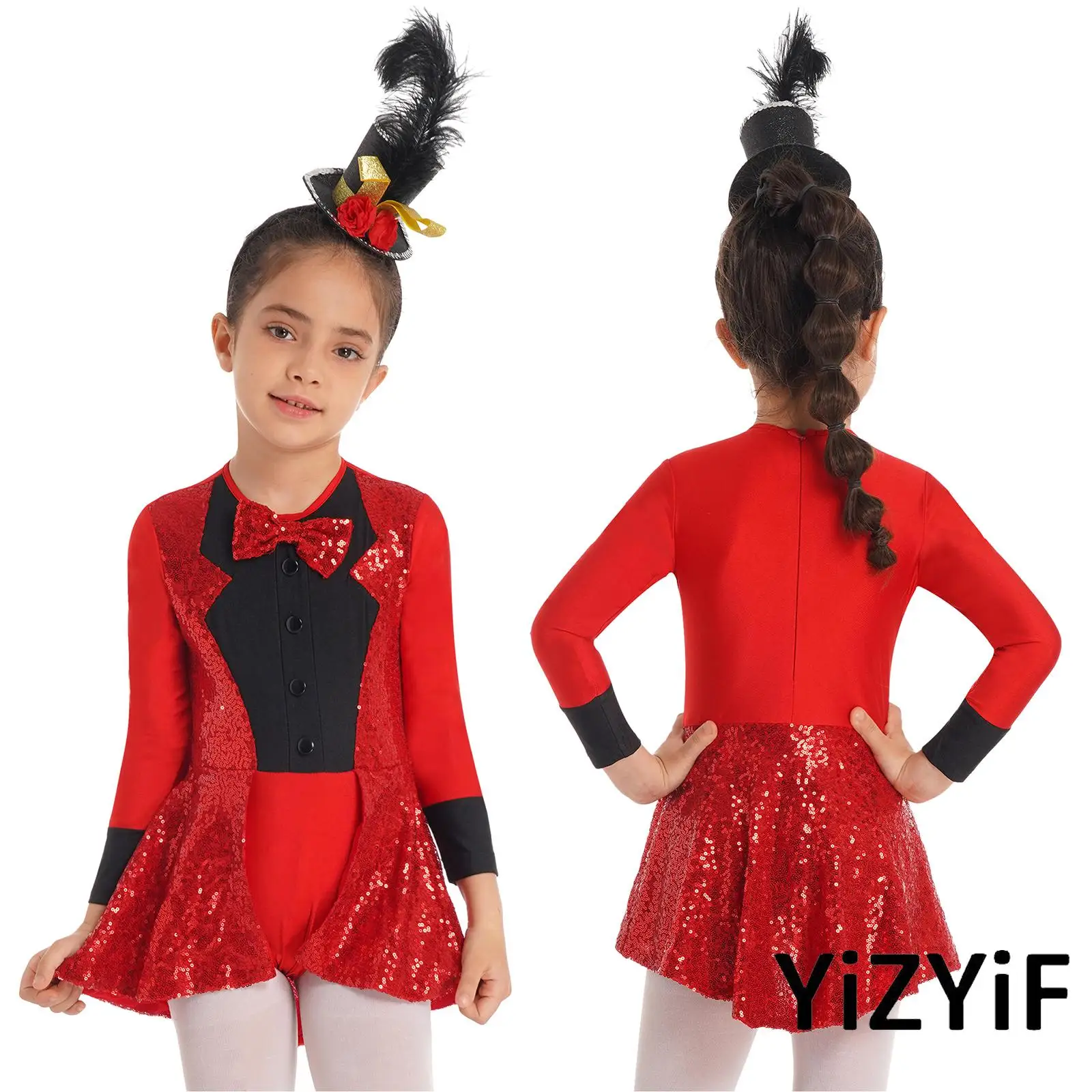 Kids Magician Cosplay Halloween Costume Fancy Dress-up Party Dress Costume for Girls Sequins Circus Ringmaster Tuxedo Bodysuit
Kids Magician Cosplay Halloween Costume Fancy Dress-up Party Dress Costume for Girls Sequins Circus Ringmaster Tuxedo Bodysuit