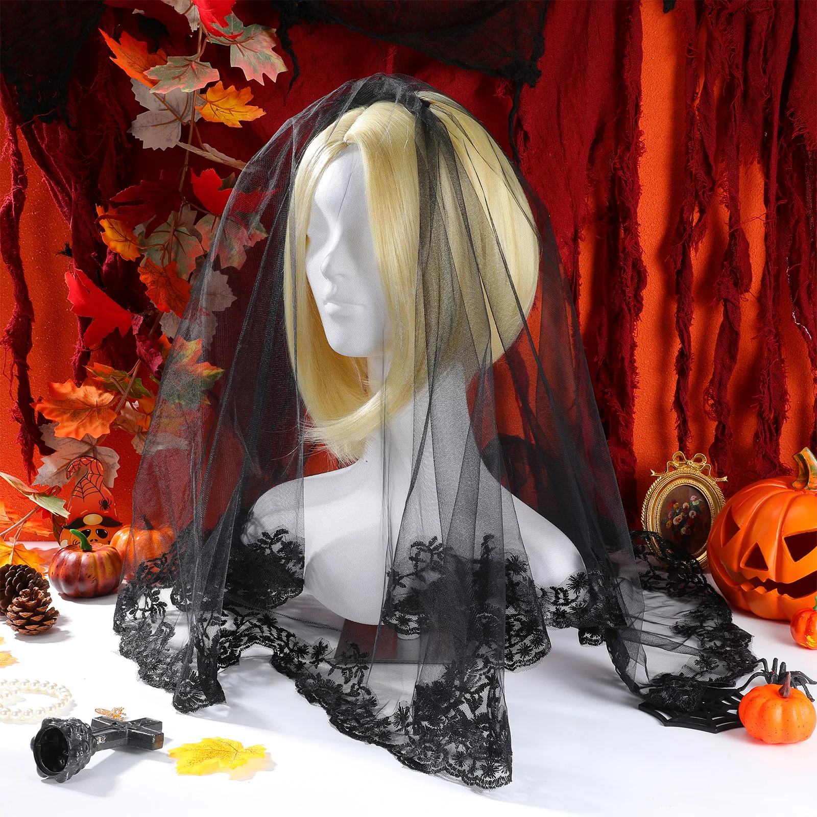 Black Lace Vintage Wedding Veil Durable Grenadine Material Elegant Long Yarn Bridal Mantilla Halloween Bride Veil Cosplay
Black Lace Vintage Wedding Veil Durable Grenadine Material Elegant Long Yarn Bridal Mantilla Halloween Bride Veil Cosplay