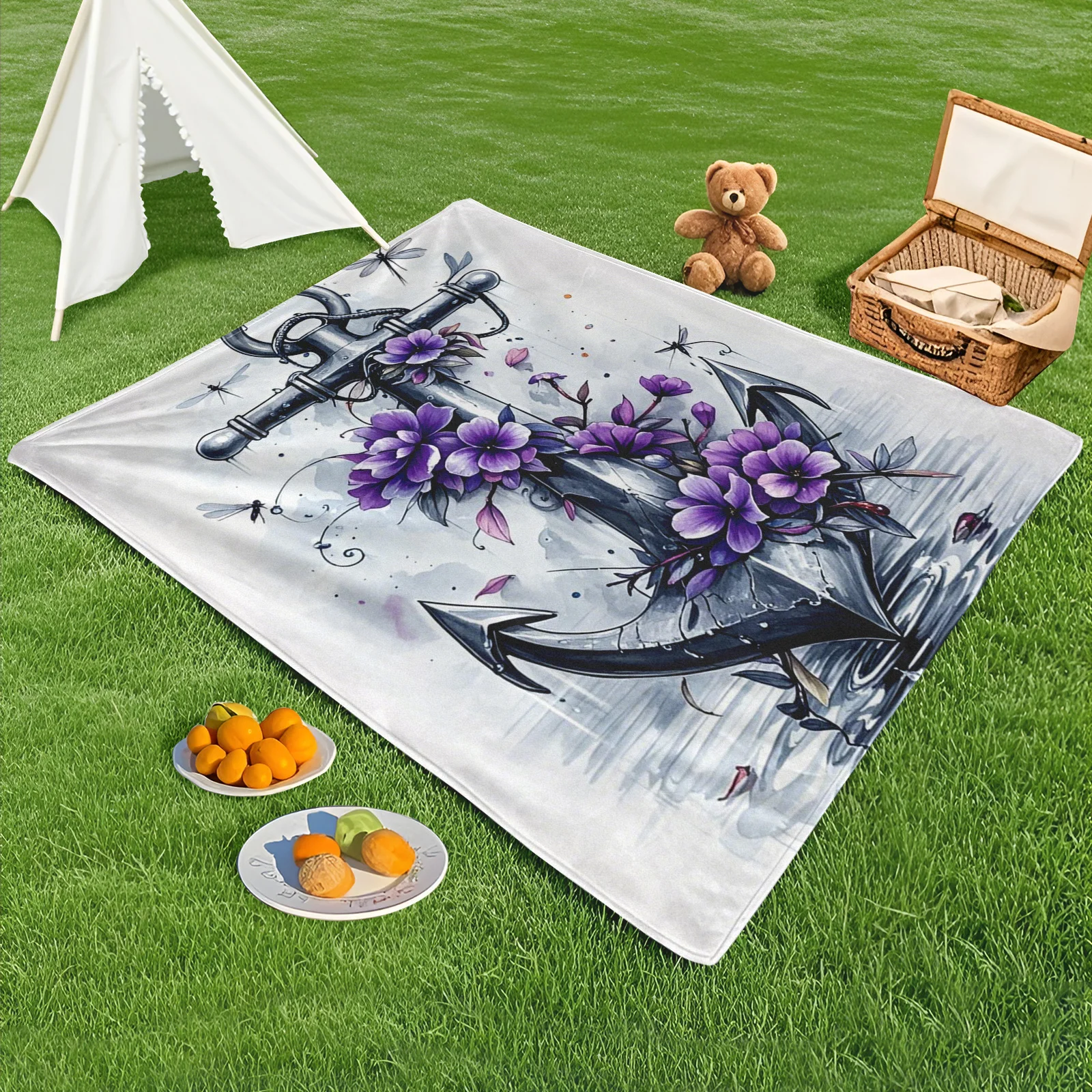 Anchor With Ink Style Dragonfly Purple Flowers Vines Outdoor Blanket Unique Gift For Her Stylish Adventure Use
Anchor With Ink Style Dragonfly Purple Flowers Vines Outdoor Blanket Unique Gift For Her Stylish Adventure Use