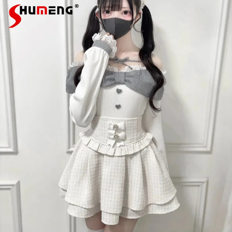 2026 Spring Autumn Lolita Bowknot Off-the-shoulder Lace Camisole Knit Top Knitwear Japanese Style Rojita Mass-production Sweater
2026 Spring Autumn Lolita Bowknot Off-the-shoulder Lace Camisole Knit Top Knitwear Japanese Style Rojita Mass-production Sweater