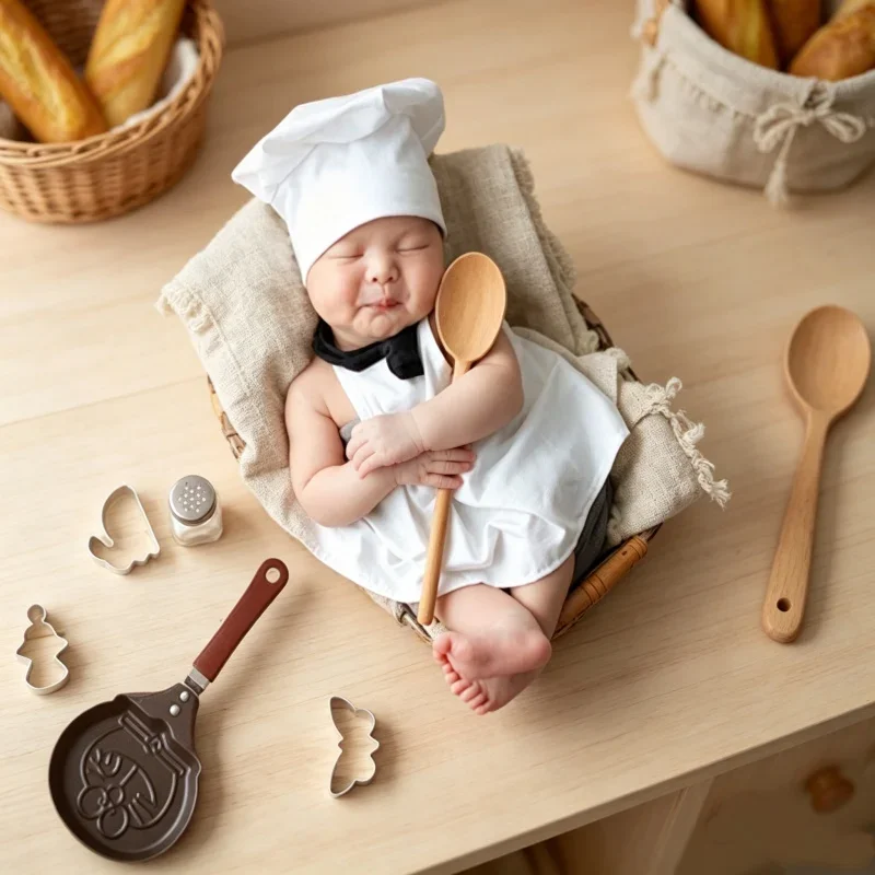 White Chef Apron Outfit Children Photo Costume Infant Growth Record Prop For Baby Boy Girl Studio Shooting Scene Arrangement
White Chef Apron Outfit Children Photo Costume Infant Growth Record Prop For Baby Boy Girl Studio Shooting Scene Arrangement