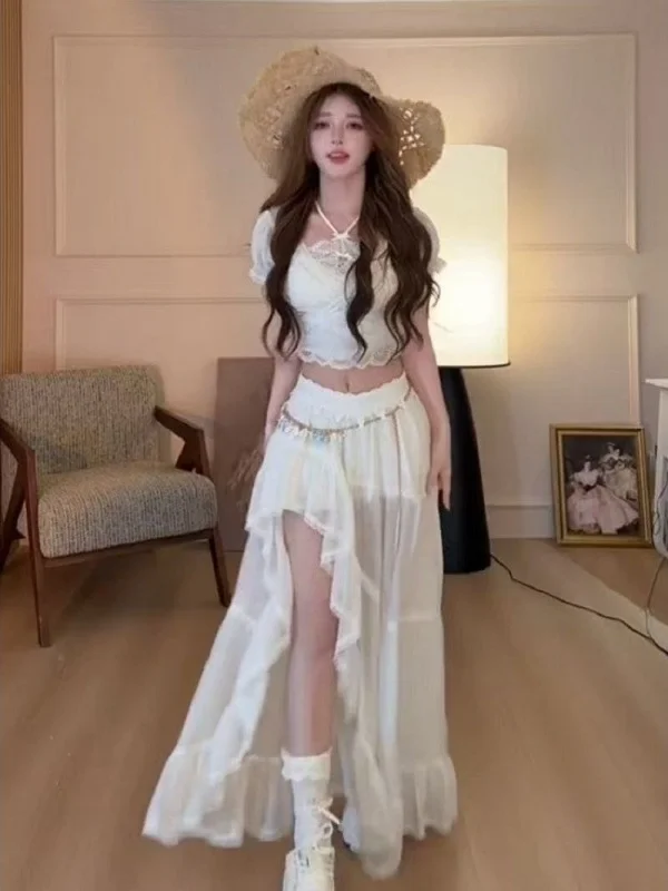 Bohemian Hot Girl Set Dress Summer Vacation Style Three-piece Set Women High Waist Short Length V-neck Sleeveless Fashion Set
Bohemian Hot Girl Set Dress Summer Vacation Style Three-piece Set Women High Waist Short Length V-neck Sleeveless Fashion Set