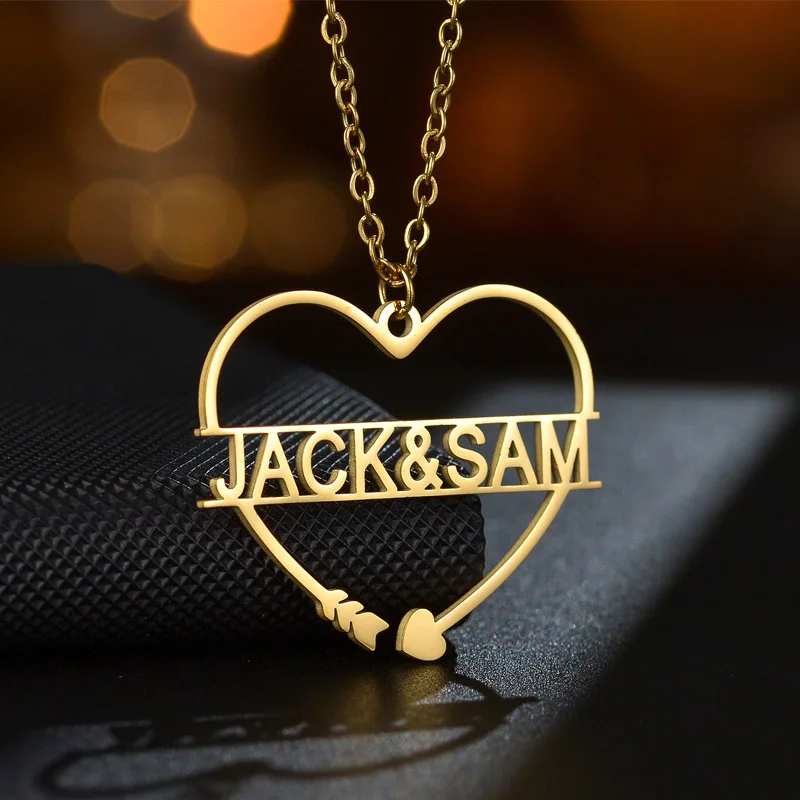 Name Customized Necklaces Hollow Love Arrow Letter Pendant Titanium Steel Necklace Jewelry Womens Personalized Gift Dropshipping
Name Customized Necklaces Hollow Love Arrow Letter Pendant Titanium Steel Necklace Jewelry Womens Personalized Gift Dropshipping