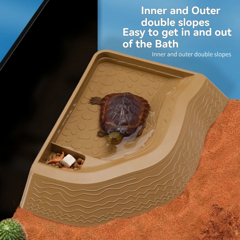 Turtle bathing basin, water and food bowl, yellow-margined turtle, drinking water, taking a bath, climbing pet box, landscaping
Turtle bathing basin, water and food bowl, yellow-margined turtle, drinking water, taking a bath, climbing pet box, landscaping