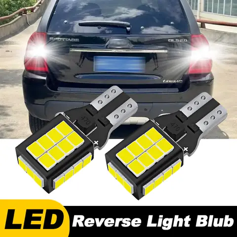2pcs For Kia Sportage 2 3 2004-2015, Stinger 2017-2021,Stonic 2017-2021 LED Backup Reverse Light Bulbs T15 W16W 921 CANbus