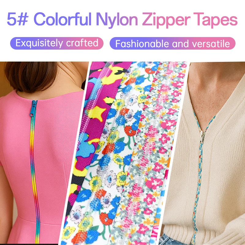 2-10Meters 5# Nylon Zippers for Garment Decor Coil Zipper Tape By the Meter Handbag Coat Zips Repair Kit DIY Sewing Accessories
2-10Meters 5# Nylon Zippers for Garment Decor Coil Zipper Tape By the Meter Handbag Coat Zips Repair Kit DIY Sewing Accessories
