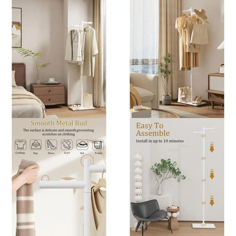 Белая напольная металлическая вешалка Z-образной формы высотой 175 см с основанием из натурального камня для верхней одежды и аксессуаров
Белая напольная металлическая вешалка Z-образной формы высотой 175 см с основанием из натурального камня для верхней одежды и аксессуаров