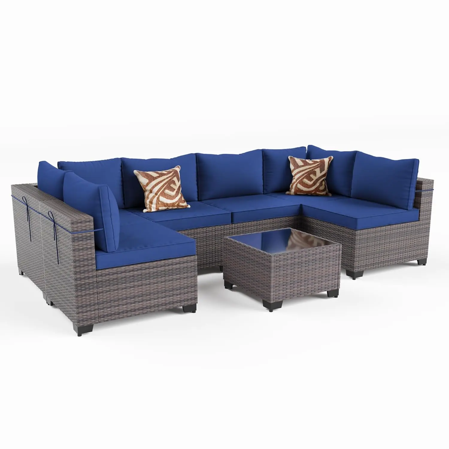 7pcs All-Weather Wicker Sectional Sofa Set Thick Washable Cushions & Table Garden Backyard Balcony Porch, Custom
7pcs All-Weather Wicker Sectional Sofa Set Thick Washable Cushions & Table Garden Backyard Balcony Porch, Custom