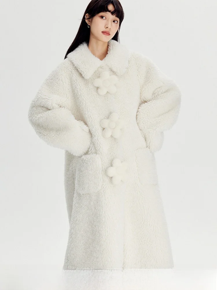 DIDDI Autumn Winter Pure Color Loose Woolen Coat Medium Length 3D Flower Furry Outerwear Women's Fashion Polyester Fiber
DIDDI Autumn Winter Pure Color Loose Woolen Coat Medium Length 3D Flower Furry Outerwear Women's Fashion Polyester Fiber
