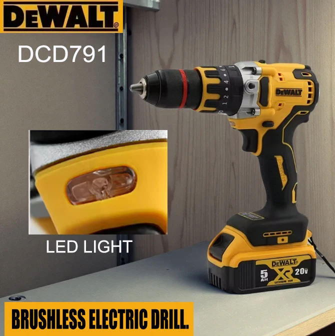 Dewalt DCD791 rechargeable cordless drill power tool multifunctional portable brushless driver & Dewalt 20V rechargeable battery
Dewalt DCD791 rechargeable cordless drill power tool multifunctional portable brushless driver & Dewalt 20V rechargeable battery