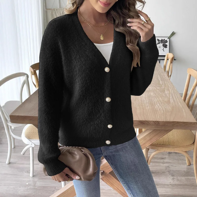 2025Women's Coat European and American Style Autumn Winter Pearl Button Knitted Sweater Cardigan
2025Women's Coat European and American Style Autumn Winter Pearl Button Knitted Sweater Cardigan
