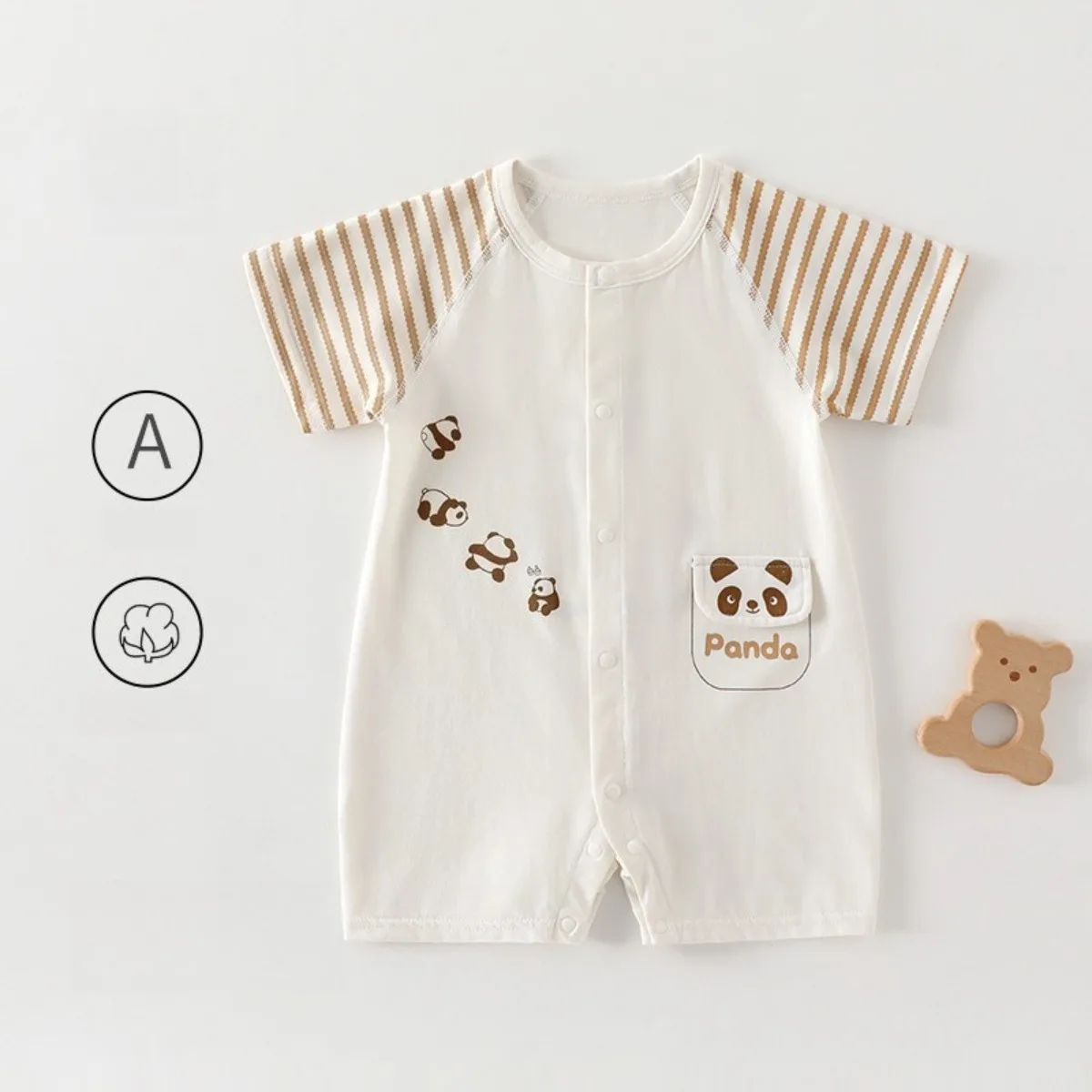 Summer Baby Short Sleeve Romper Cotton Blend Cartoon Panda Lightweight Breathable Crawling Clothes for Toddler Boy Girl 6-18M
Summer Baby Short Sleeve Romper Cotton Blend Cartoon Panda Lightweight Breathable Crawling Clothes for Toddler Boy Girl 6-18M
