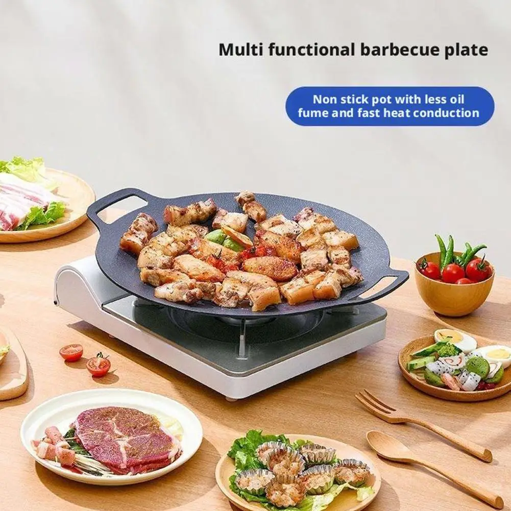 Outdoor Camping Baking Tray Round Grill Pan Non-stick Outdoor Bakeware Korean Indoor Barbecue Equipment Griddle Q6Q1
Outdoor Camping Baking Tray Round Grill Pan Non-stick Outdoor Bakeware Korean Indoor Barbecue Equipment Griddle Q6Q1