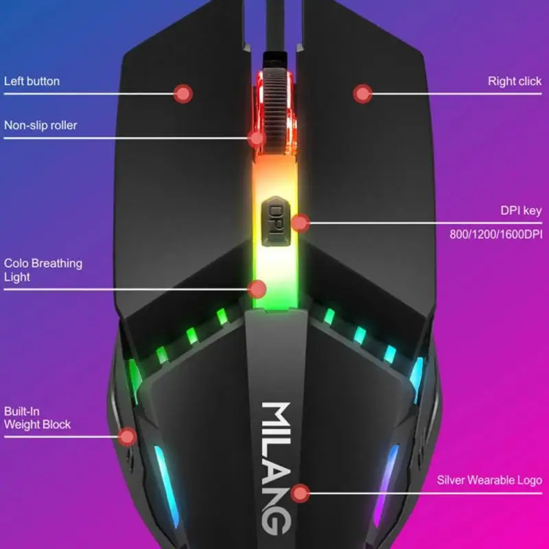 Usb Проводная игровая мышь Rgb Портативная мышь для ПК Игровая мышь Led Проводная мышь Usb для настольного ноутбука Компьютер Дыхательный светильник 4-клавишный
Usb Проводная игровая мышь Rgb Портативная мышь для ПК Игровая мышь Led Проводная мышь Usb для настольного ноутбука Компьютер Дыхательный светильник 4-клавишный