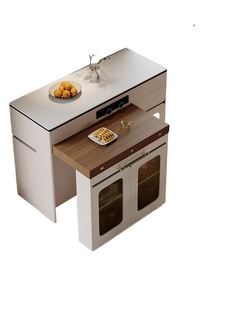 Solid wood table integrated small apartment household retractable dining table folding dining table and chair combination
Solid wood table integrated small apartment household retractable dining table folding dining table and chair combination