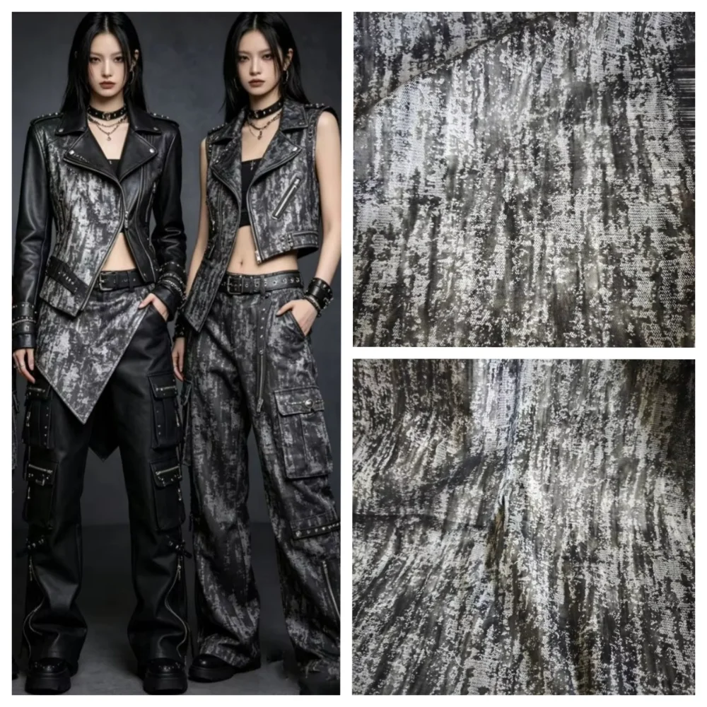 Black Irregular Bark Pattern Flocked Denim Fabric for Spring Autumn Non Elastic Designer Outerwear Fabrics By Meter Sewing Cloth
Black Irregular Bark Pattern Flocked Denim Fabric for Spring Autumn Non Elastic Designer Outerwear Fabrics By Meter Sewing Cloth