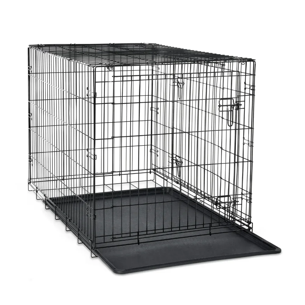 Double Door Metal Wire 42" Dog Crate, Leak-Proof Pan & Divider for Dogs Up to 90 lbs Easy to assemble
Double Door Metal Wire 42" Dog Crate, Leak-Proof Pan & Divider for Dogs Up to 90 lbs Easy to assemble