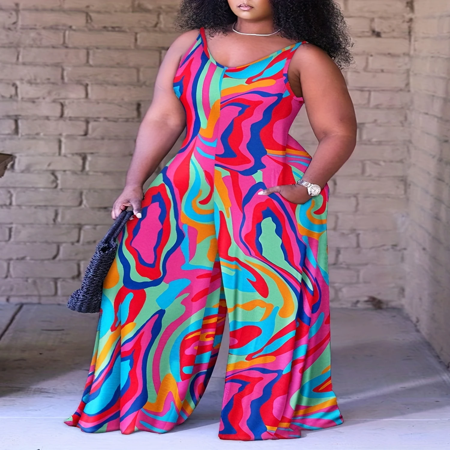 Baroque Floral Print Jumpsuit, Crew Neck Sleeveless Wide Leg Jumpsuit, Women's Clothing
Baroque Floral Print Jumpsuit, Crew Neck Sleeveless Wide Leg Jumpsuit, Women's Clothing