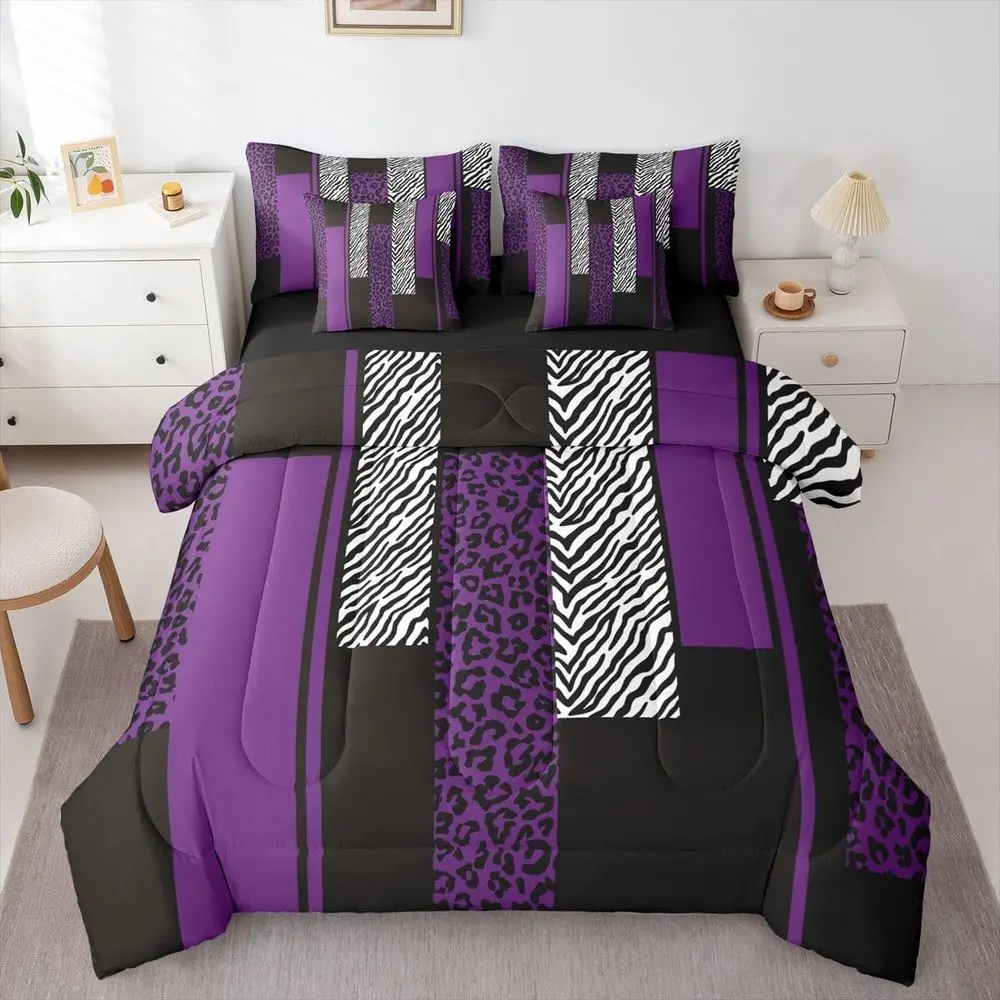 7-Piece Leopard Print Comforter Set for Women | Zebra and Cheetah Stripes Bedding with Pillowcases, Wild Animal Skin Design
7-Piece Leopard Print Comforter Set for Women | Zebra and Cheetah Stripes Bedding with Pillowcases, Wild Animal Skin Design