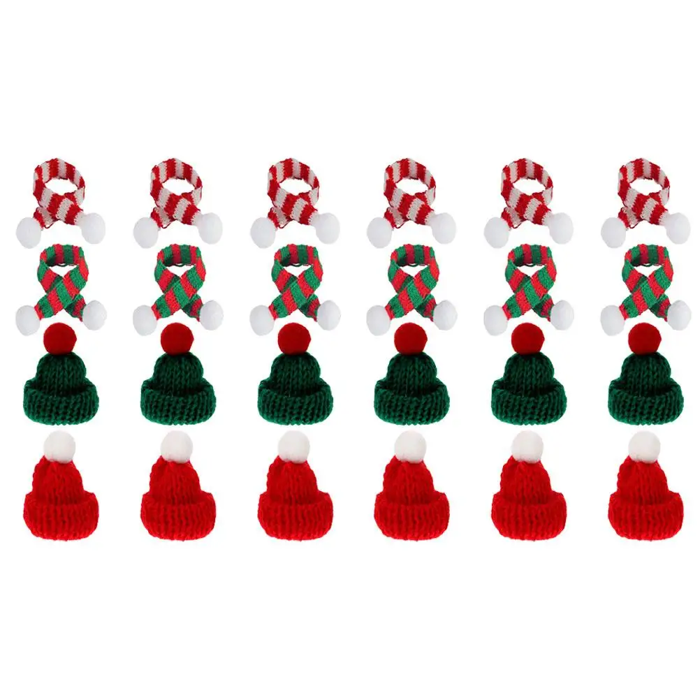24 Pcs Wool Hat Decoration Mini Christmas Knit Hats Scarves Bottle Covers Red Green Thumb 23cm DIY Party Supplies Holiday
24 Pcs Wool Hat Decoration Mini Christmas Knit Hats Scarves Bottle Covers Red Green Thumb 23cm DIY Party Supplies Holiday