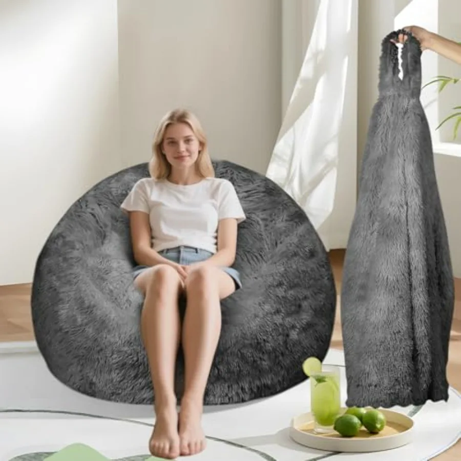 Fluffy Memory Foam Bean Bag Chair Cover No Filler,Faux Fur Comfy Bean Bag Cover for Living Room, for Organizing Plush Toys or T
Fluffy Memory Foam Bean Bag Chair Cover No Filler,Faux Fur Comfy Bean Bag Cover for Living Room, for Organizing Plush Toys or T