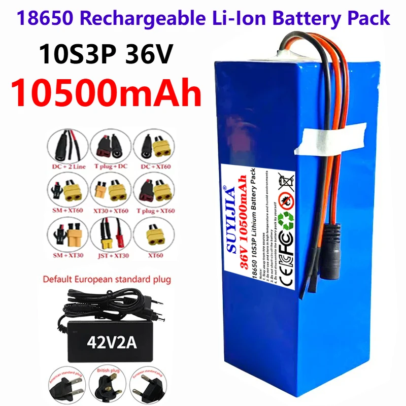 36V 10500mAh 36v Electric Scooter Battery Lithium Electric Scooter 500W Electric Scooter Battery 36v 10s3p Battery+42V Charger
36V 10500mAh 36v Electric Scooter Battery Lithium Electric Scooter 500W Electric Scooter Battery 36v 10s3p Battery+42V Charger