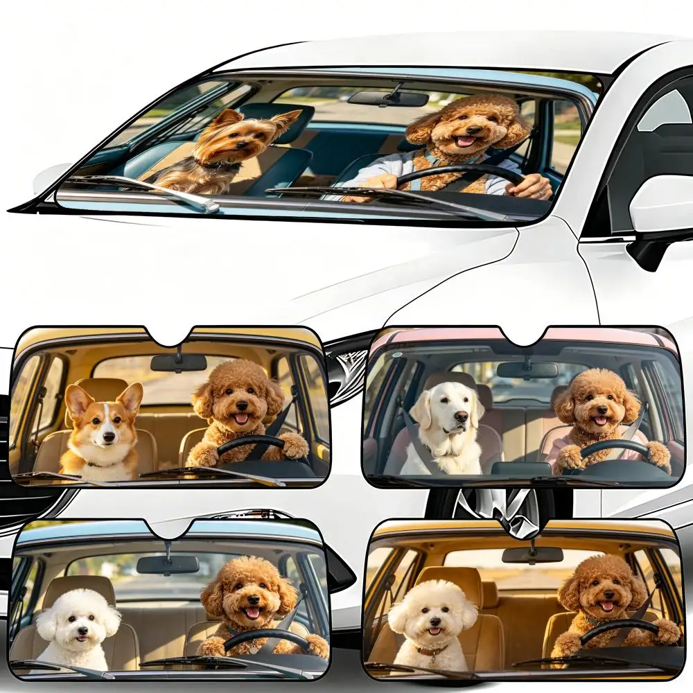 Sun Visor Car Windshield Sunshade Foldable Automotive Protection Sun Block Cover spoof Teddy driving a car
Sun Visor Car Windshield Sunshade Foldable Automotive Protection Sun Block Cover spoof Teddy driving a car