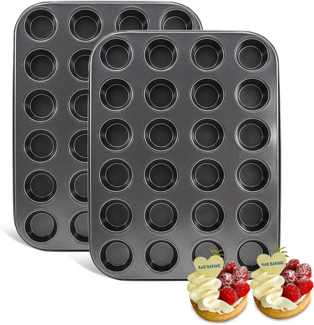 Nonstick Mini Muffin Pan, 24-Cup Carbon Steel Bakeware, Dishwasher Safe
Nonstick Mini Muffin Pan, 24-Cup Carbon Steel Bakeware, Dishwasher Safe