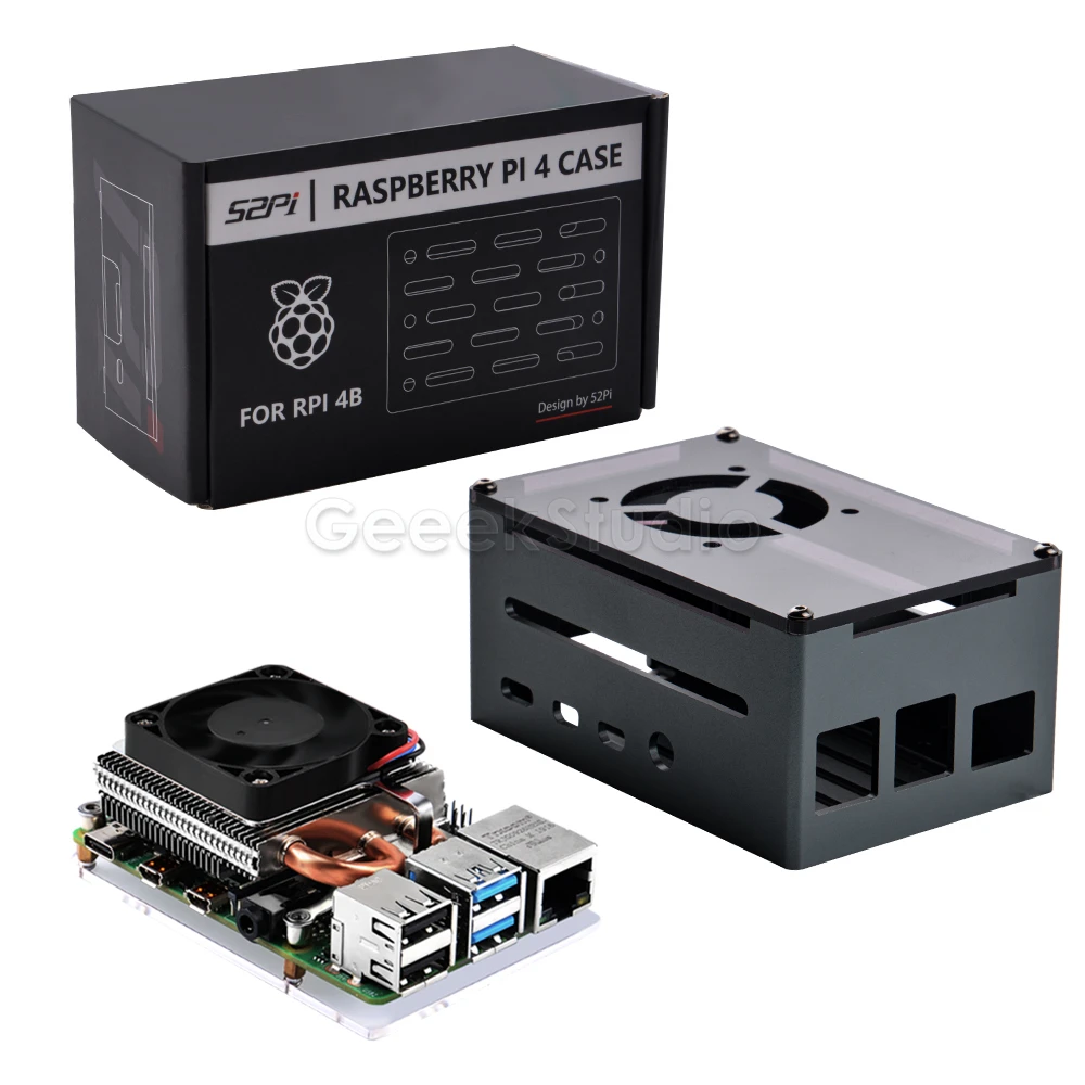 Low-Profile Ice Tower Cooling Fan Aluminum Case Black Metal Enlosure Shell for Raspberry Pi 4 Model B
Low-Profile Ice Tower Cooling Fan Aluminum Case Black Metal Enlosure Shell for Raspberry Pi 4 Model B