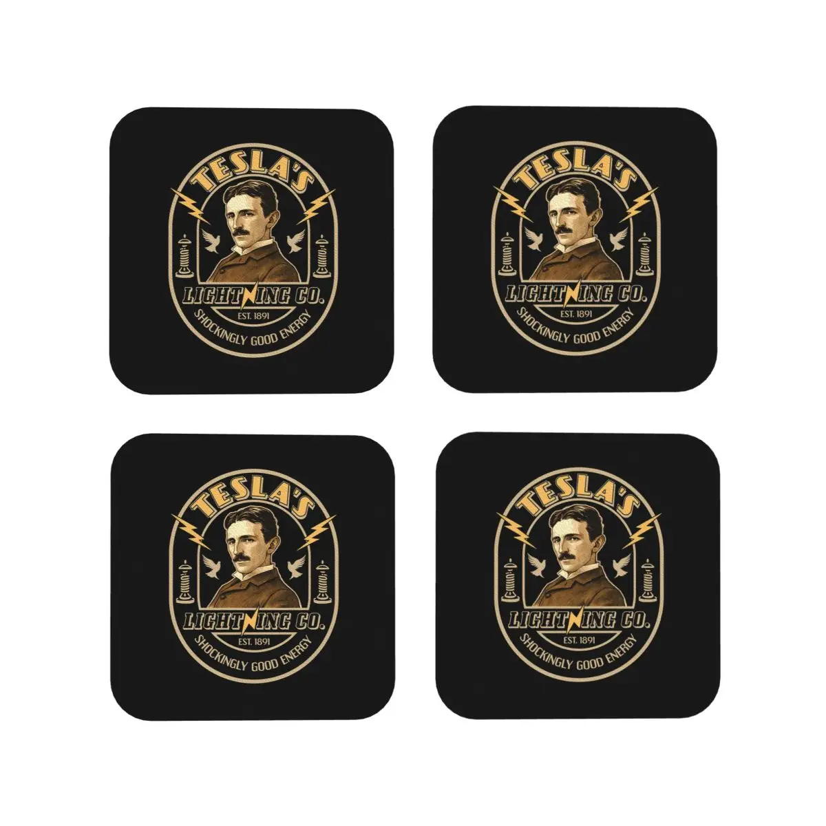 Nikola Tesla винтажные подставки с логотипом компании Lightning, кухонные салфетки, изоляционные коврики для чашек, кофейные коврики, домашняя посуда, подушечки, набор из 4 шт.
Nikola Tesla винтажные подставки с логотипом компании Lightning, кухонные салфетки, изоляционные коврики для чашек, кофейные коврики, домашняя посуда, подушечки, набор из 4 шт.