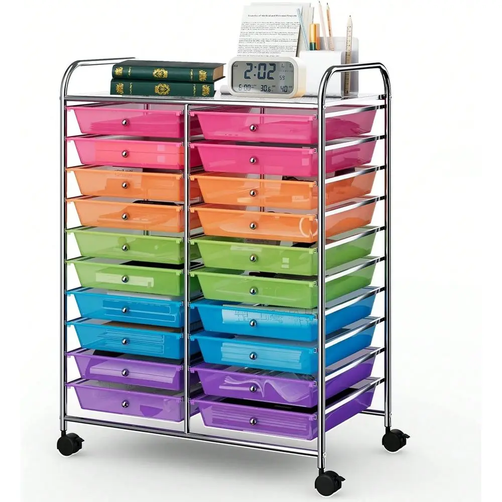 10Drawer Rolling Storage Cart, Utility Mobile Trolley With Removable Drawers Universal Casters 2 Brakes, Versatile Flexible Dra
10Drawer Rolling Storage Cart, Utility Mobile Trolley With Removable Drawers Universal Casters 2 Brakes, Versatile Flexible Dra