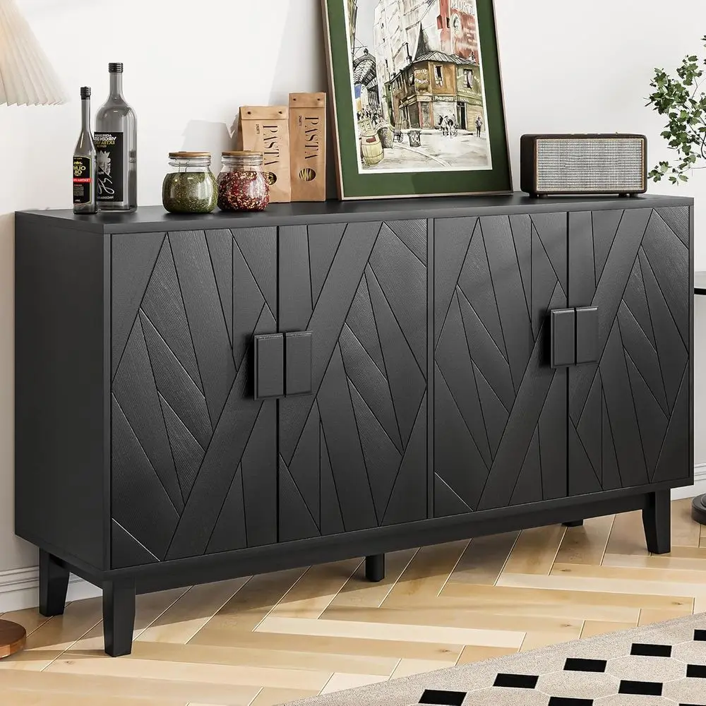 Черный деревянный буфет с местами для хранения для столовой, кухни, гостиной и прихожей
Черный деревянный буфет с местами для хранения для столовой, кухни, гостиной и прихожей