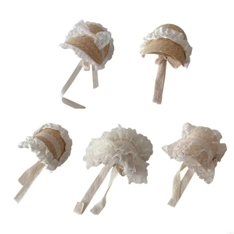 P88B Girls Christening Lace Hat Baby Girls Bonnet Sun Breathable Children Summer Straw Hat Little Girl Vintage Headdress
P88B Girls Christening Lace Hat Baby Girls Bonnet Sun Breathable Children Summer Straw Hat Little Girl Vintage Headdress