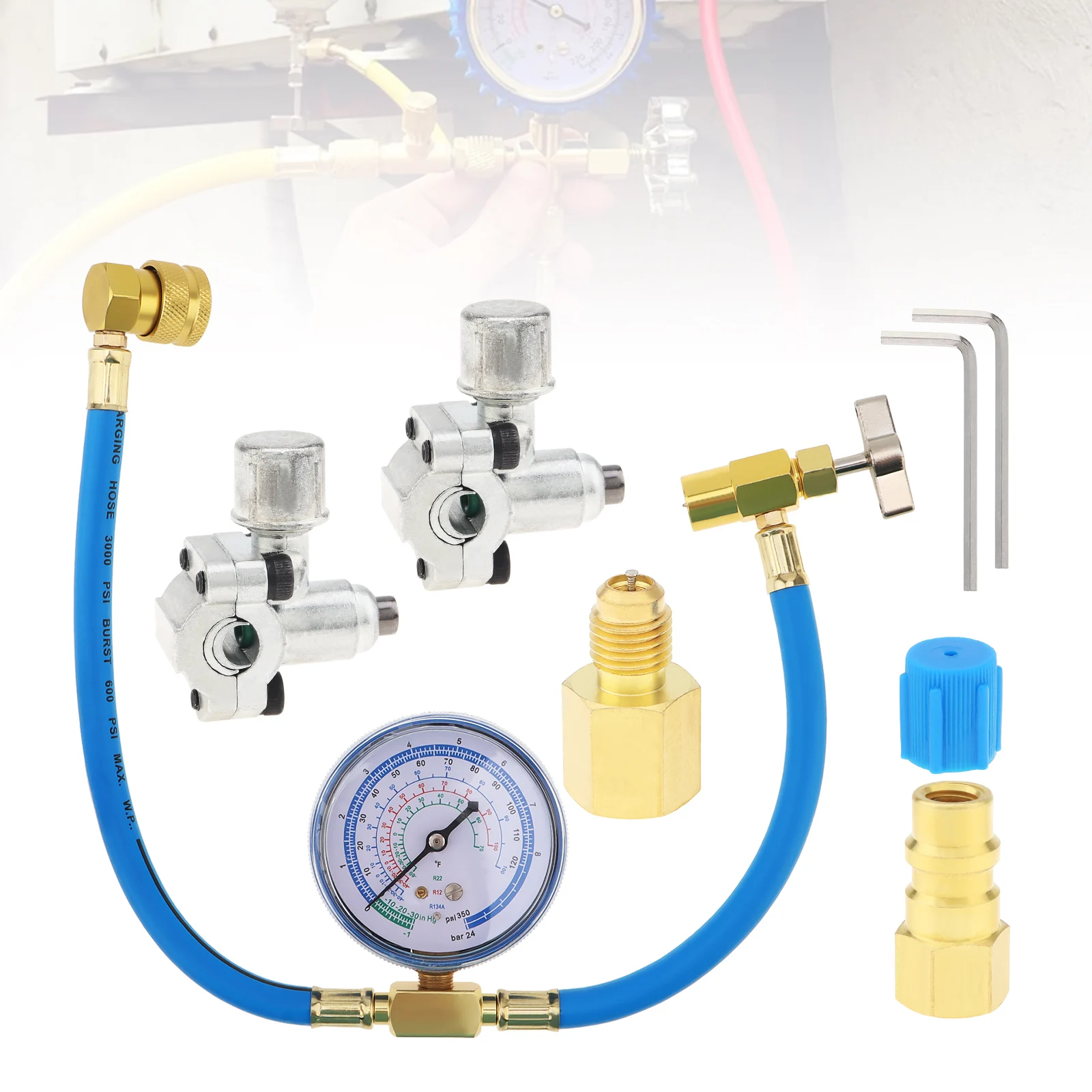 Refrigerant Filling Bullet Perforated Faucet Valve R134A Refrigerant Recharge Kit Refrigeration System Self Sealing Adapter
Refrigerant Filling Bullet Perforated Faucet Valve R134A Refrigerant Recharge Kit Refrigeration System Self Sealing Adapter