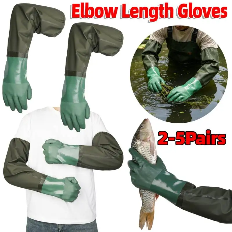 2-5Pairs Long Waterproof Rubber Gloves Acid & Oil Resistant Full Arm Pond Elbow Length Gloves for Cleaning/Machinery Industry
2-5Pairs Long Waterproof Rubber Gloves Acid & Oil Resistant Full Arm Pond Elbow Length Gloves for Cleaning/Machinery Industry