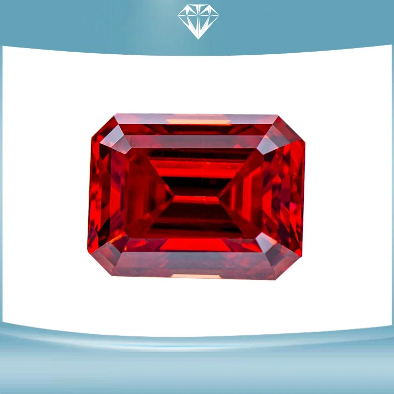 Moissanite Stone Emerald Cut Garnet Color Lab Grown Diamond Charms Ring Necklace Earrings Main Materials with GRA Certificate
Moissanite Stone Emerald Cut Garnet Color Lab Grown Diamond Charms Ring Necklace Earrings Main Materials with GRA Certificate