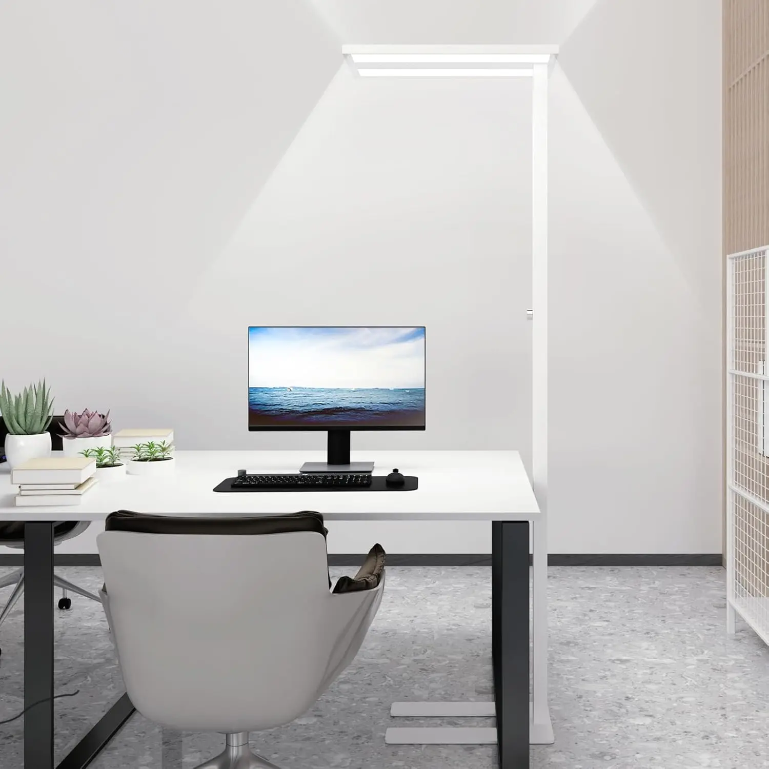 76" LED Floor Lamp, 120W White Modern Free-Standing, Dimmable Full Spectrum Eye-Care for Study Office Meeting Room
76" LED Floor Lamp, 120W White Modern Free-Standing, Dimmable Full Spectrum Eye-Care for Study Office Meeting Room