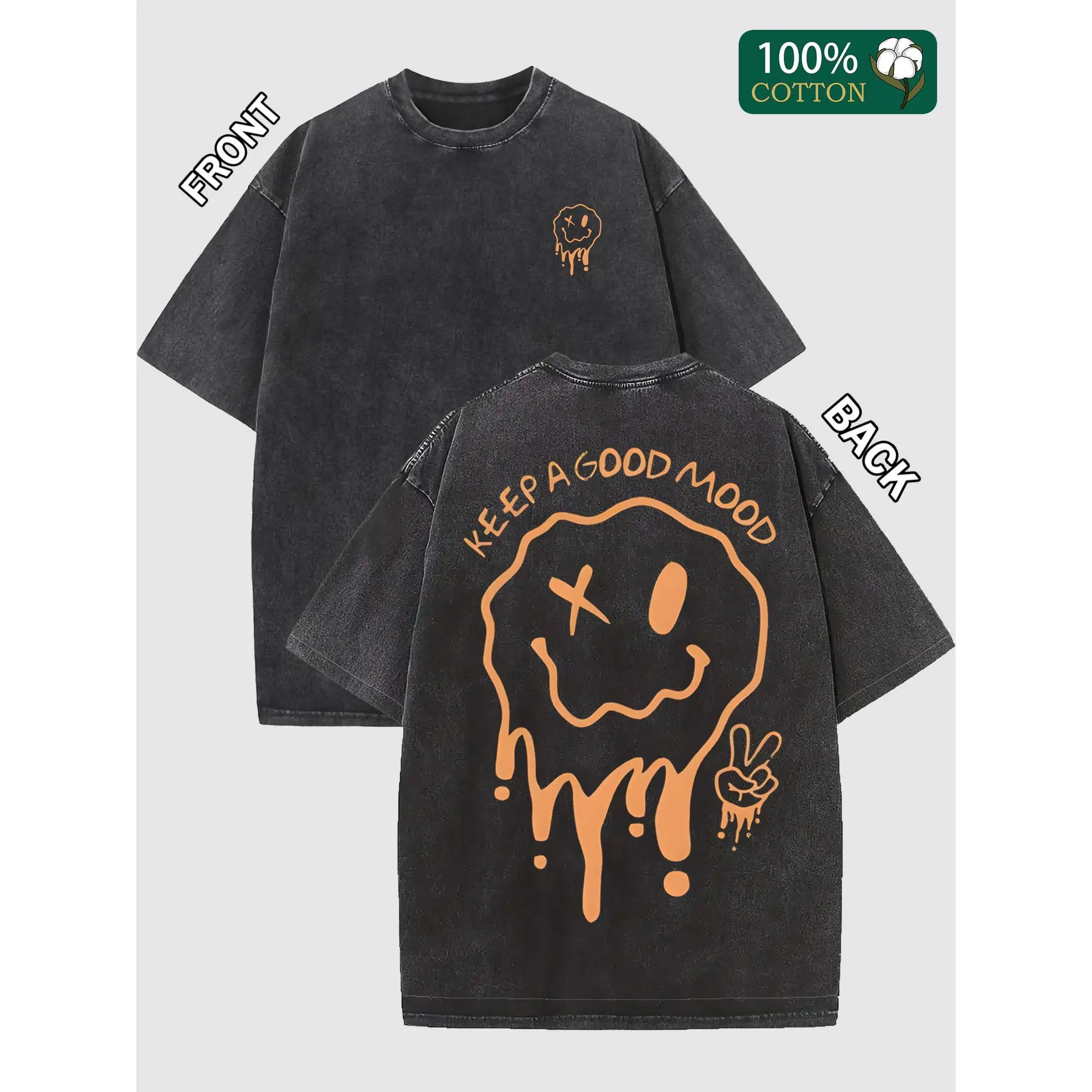 Melting Smiley Face T-Shirt Unisex Washed Retro "Keep a Good Mood" Graphic Tee Streetwear Humor Grunge Cotton Top Gift
Melting Smiley Face T-Shirt Unisex Washed Retro "Keep a Good Mood" Graphic Tee Streetwear Humor Grunge Cotton Top Gift