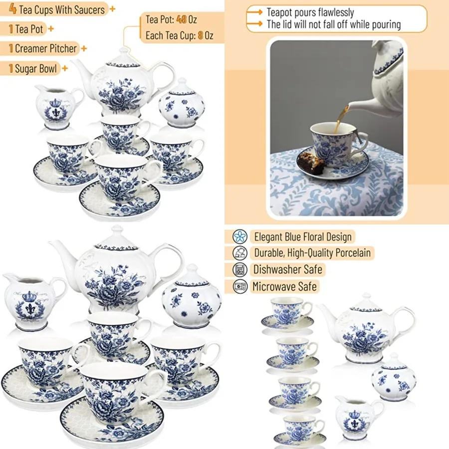11-piece China Tea Set Blue Dream,China Tea Service, Tea Set For Adults, Tea Cups, China Teapot, Tea service, Creamer Pitcher,
11-piece China Tea Set Blue Dream,China Tea Service, Tea Set For Adults, Tea Cups, China Teapot, Tea service, Creamer Pitcher,